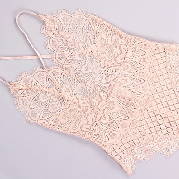 Sexy Blush Lace One Piece - Picture 3 of 8